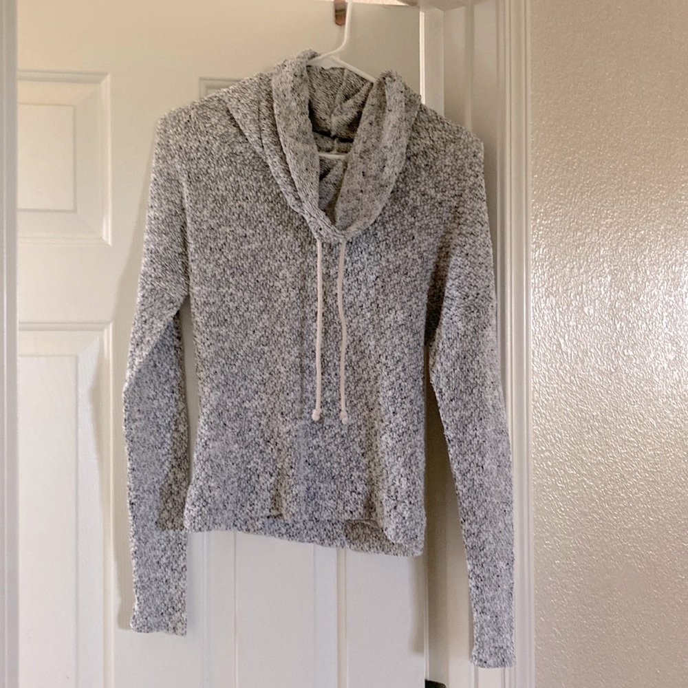 Light Gray Cowl Neck Knit Top/Sweater